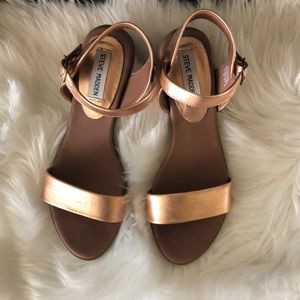 Steve Madden rose gold block heel sandal